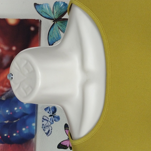 Nina Leonard vintage mustard yellow half sleeve blouse with tassles - Picture 4 of 9